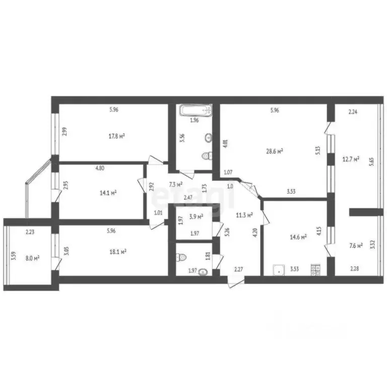 3-к кв. Тюменская область, Тюмень Минская ул., 65к2 (125.0 м) - Фото 2