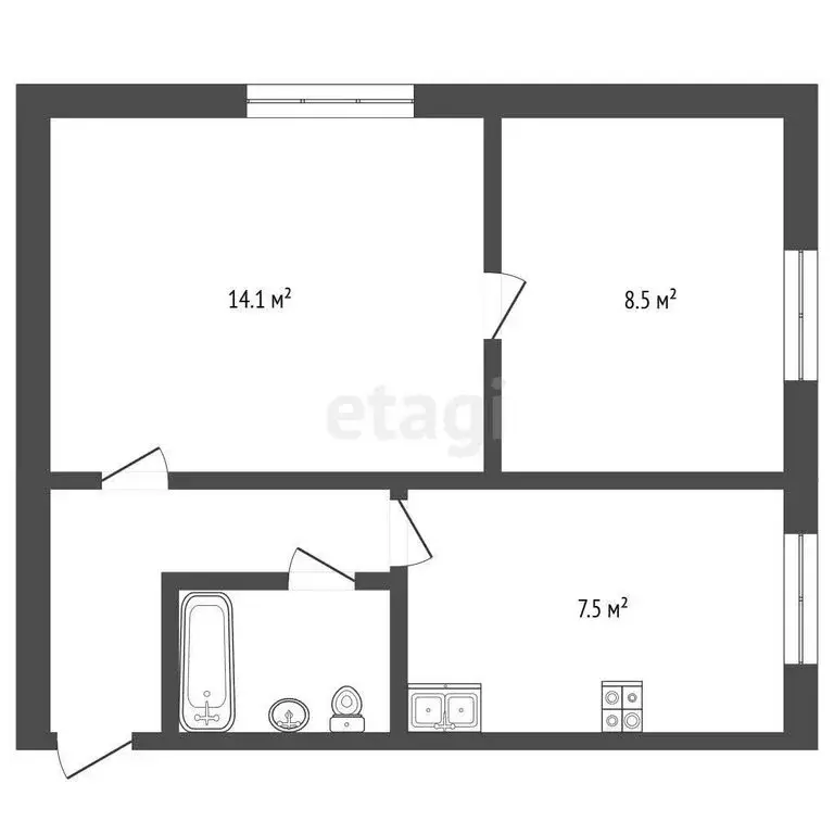 2-комнатная квартира: Москва, Кусковская улица, 21к3 (37 м) - Фото 0