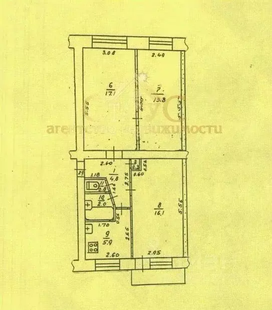 3-к кв. Пермский край, Кунгур Детская ул., 37 (60.8 м) - Фото 2