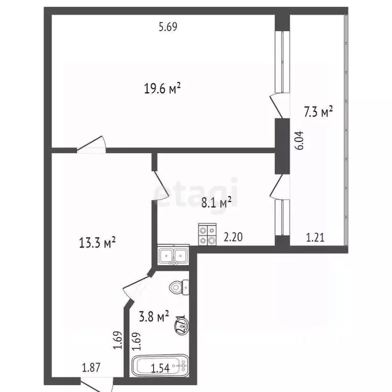 1-к кв. Ростовская область, Ростов-на-Дону просп. 40-летия Победы, ... - Фото 2