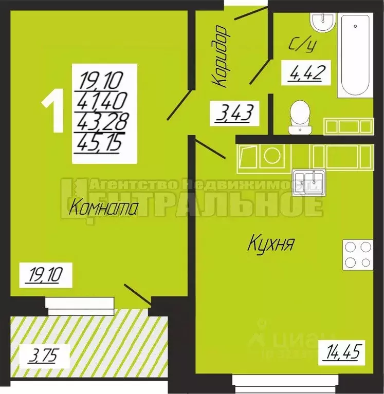 1-к кв. Смоленская область, Смоленск ул. Филатова, 2А (45.6 м) - Фото 0