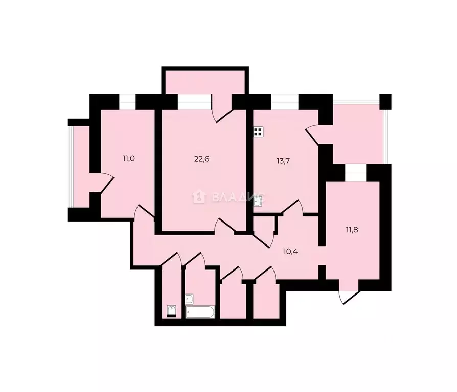 2-к кв. Владимирская область, Владимир ул. Соколова-Соколенка, 3 (92.0 ... - Фото 2