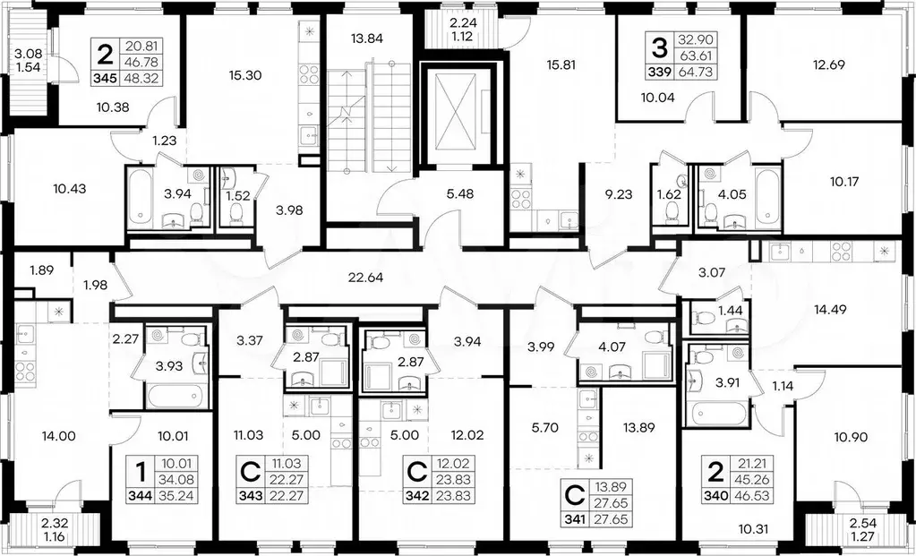 2-к. квартира, 46,5 м, 5/9 эт. - Фото 1