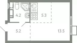 Квартира-студия: посёлок городского типа Молоково, жилой комплекс ... - Фото 1