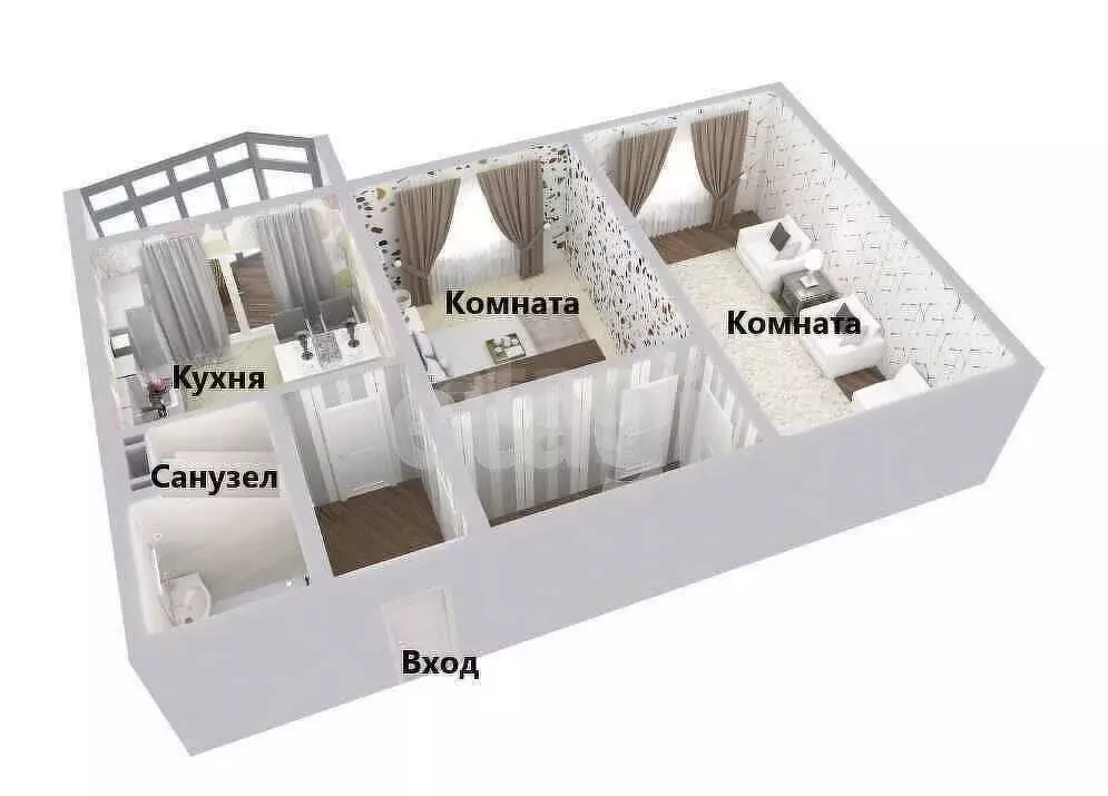 2-комнатная квартира: Новотроицкое, Весенняя улица, 6А (65.6 м) - Фото 1
