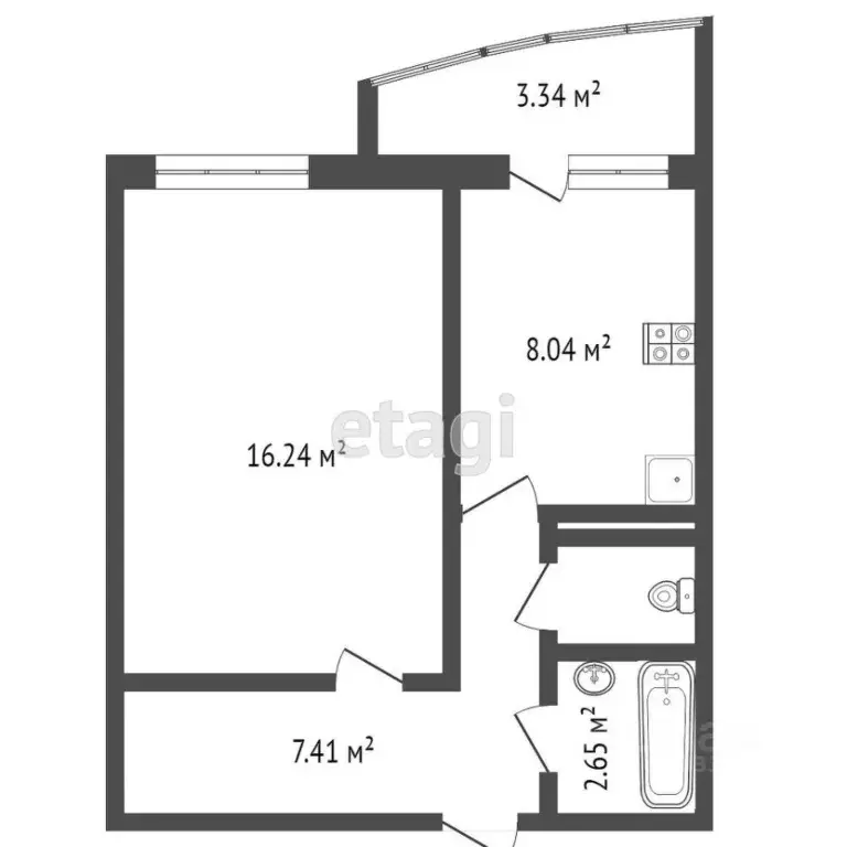 1-к кв. Тюменская область, Тюмень Антипино мкр, ул. Беловежская, 5 ... - Фото 2