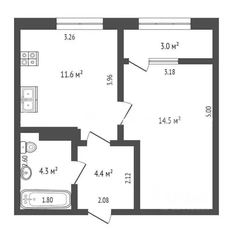 1-к кв. Тюменская область, Тюмень ул. Новоселов, 107к1 (37.4 м) - Фото 1