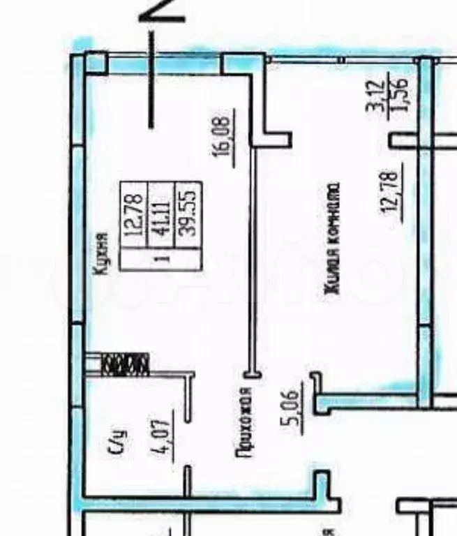 1-к. квартира, 37,8 м, 2/8 эт. - Фото 0