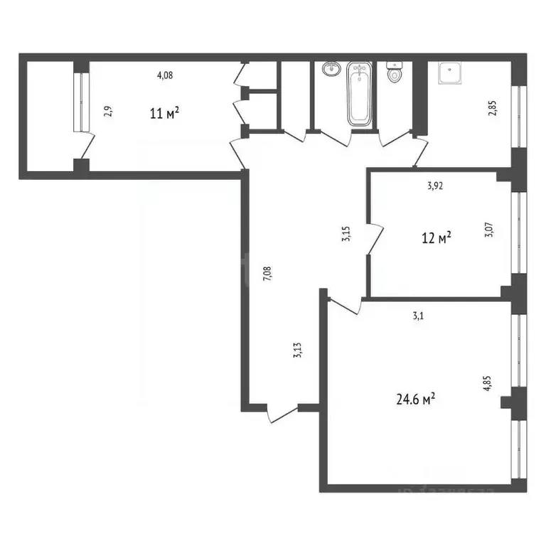 3-к кв. Красноярский край, Красноярск ул. Академика Павлова, 58 (78.2 ... - Фото 2