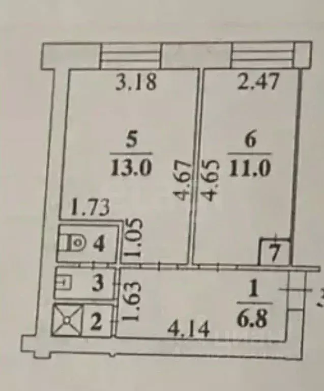 2-к кв. Липецкая область, Липецк Краснознаменная ул., 2Б (35.0 м) - Фото 2