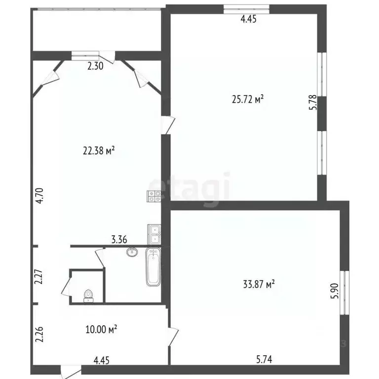 2-к кв. Санкт-Петербург ул. Комиссара Смирнова, 15Б (100.2 м) - Фото 2