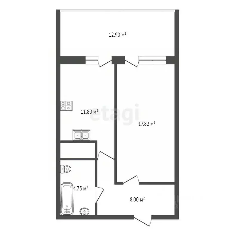1-к кв. Краснодарский край, Анапа Крепостная ул., 51к1 (55.3 м) - Фото 1