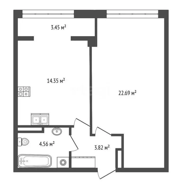 1-комнатная квартира: Севастополь, улица Челнокова, 17к1 (38.9 м) - Фото 1
