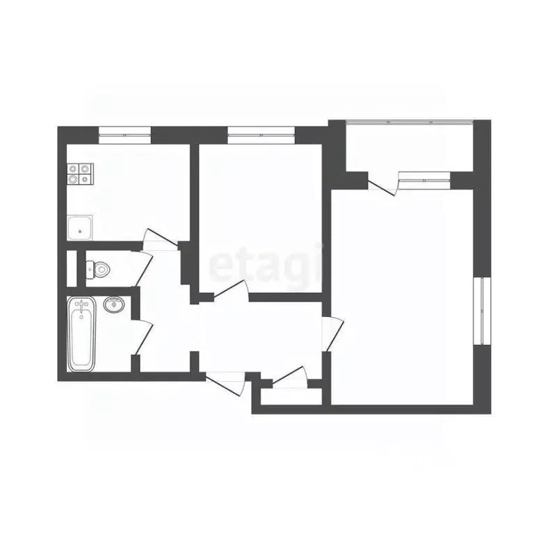 2-к кв. Смоленская область, Смоленск ш. Киевское, 58 (62.3 м) - Фото 1