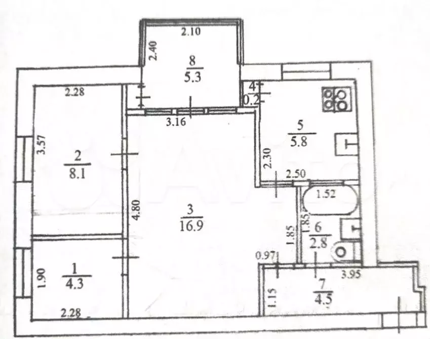 2-к. квартира, 48 м, 4/5 эт. - Фото 0