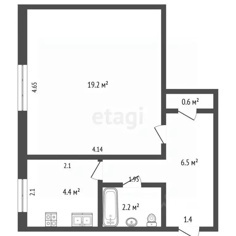 1-к кв. Крым, Симферопольский район, Молодежное пгт ул. Строителей ... - Фото 2