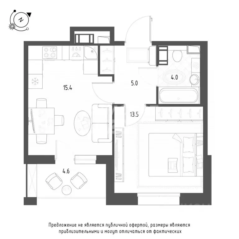 1-к кв. Омская область, Омск Волгоградская ул., 8 (40.5 м) - Фото 2