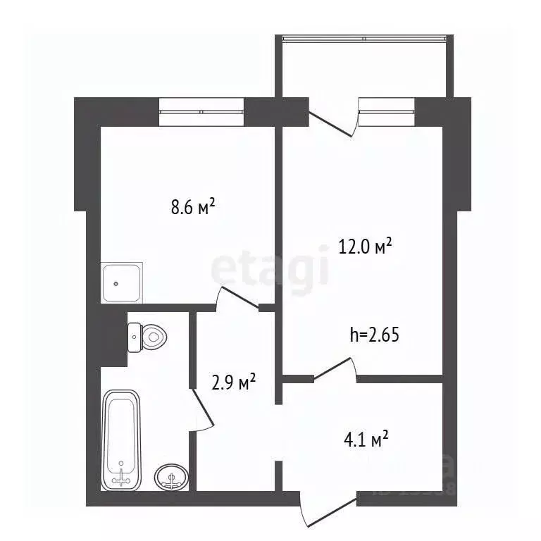 1-к кв. Красноярский край, Красноярск Северный мкр, пер. ... - Фото 2