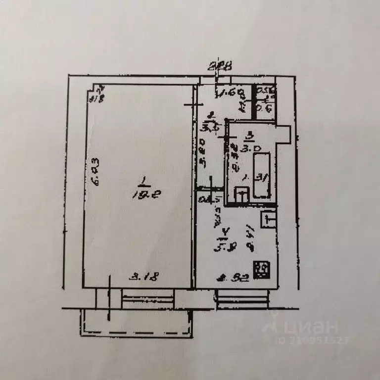 1-к кв. Башкортостан, Салават ул. Калинина, 63 (33.0 м) - Фото 0