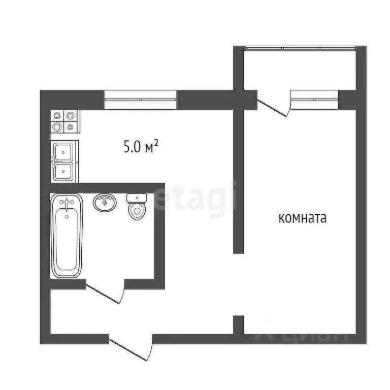 1-к кв. Московская область, Клин Клин-9 городок, 11 (27.9 м) - Фото 1