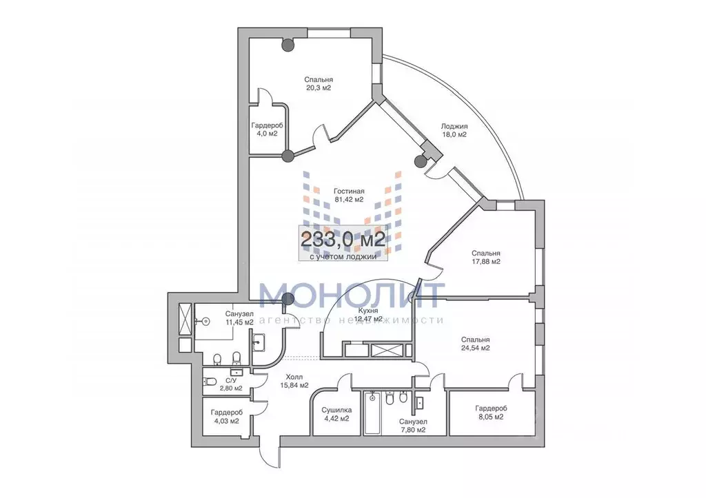 4-к кв. Москва Можайское ш., 2 (232.0 м) - Фото 2