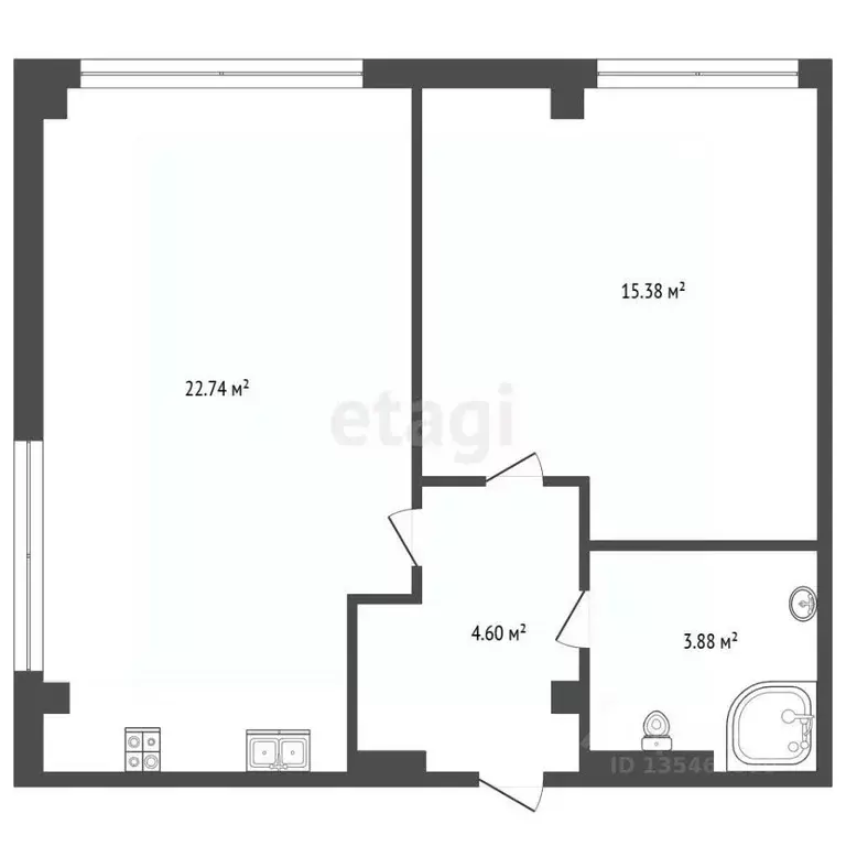 2-к кв. Крым, Ялта ул. Грибоедова, 15 (47.3 м) - Фото 2