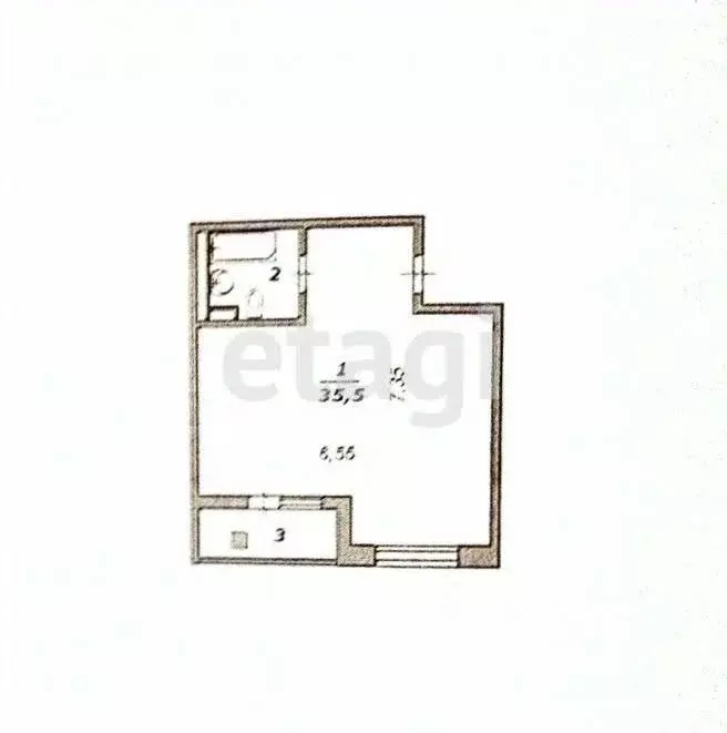 Студия Белгородская область, Белгород Харьковская ул., 3 (39.5 м) - Фото 2