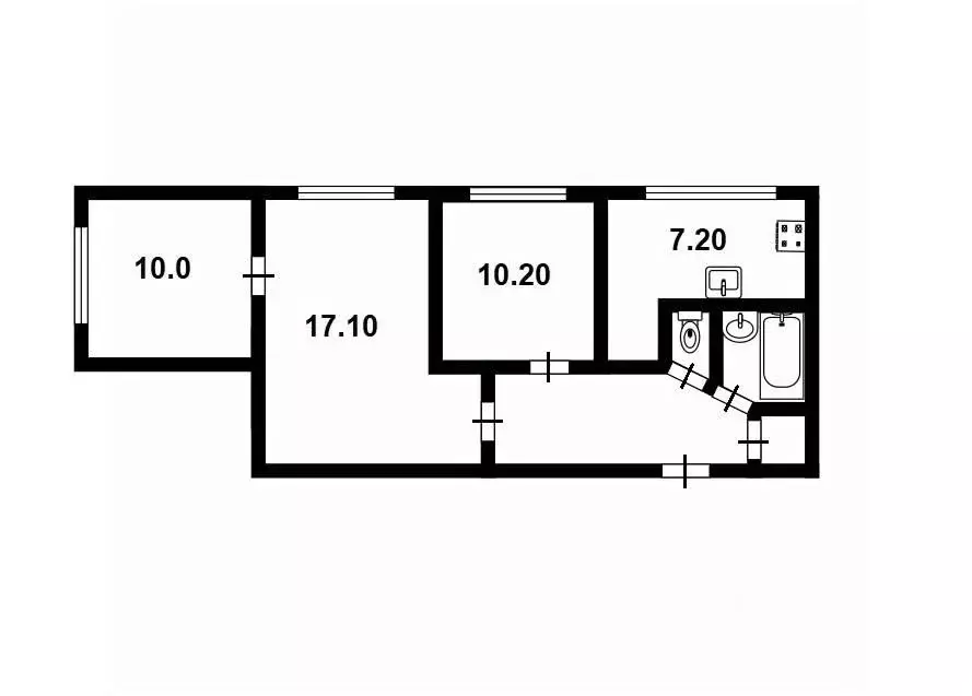 3-к кв. Санкт-Петербург ул. Ольги Форш, 3 (55.1 м) - Фото 1