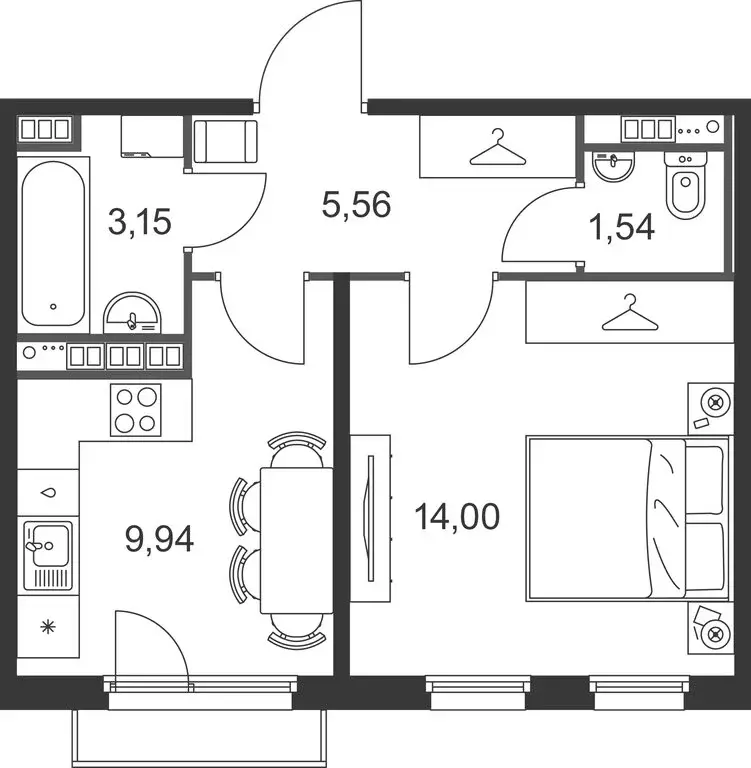 1-комнатная квартира: Ленинградская область, Гатчинский муниципальный ... - Фото 2