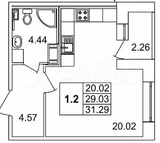 Квартира-студия, 31,3 м, 8/18 эт. - Фото 0