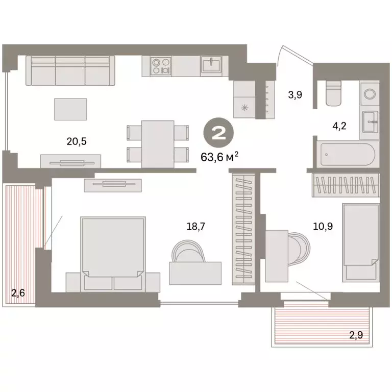 2-комнатная квартира: Екатеринбург, жилой район Сортировочный, ... - Фото 1