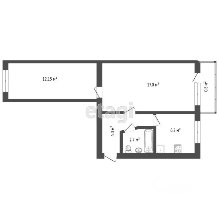 2-к кв. Ростовская область, Батайск Авиагородок мкр, 17 (45.1 м) - Фото 1