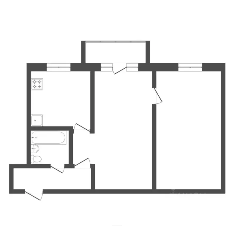 2-к кв. Тюменская область, Тюмень ул. Республики, 180 (45.0 м) - Фото 1