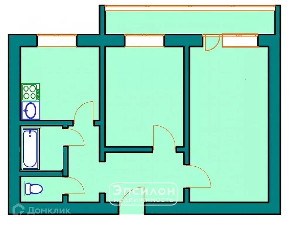 Продаётся 2-к квартира, 46.6 м - Фото 1