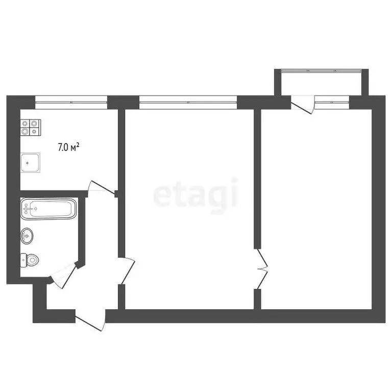 2-комнатная квартира: Нальчик, улица Кирова, 3 (40.7 м) - Фото 0