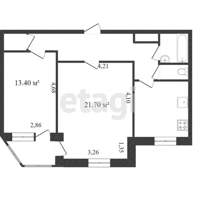 2-к кв. Ханты-Мансийский АО, Сургут Магистральная ул., 22 (60.1 м) - Фото 1