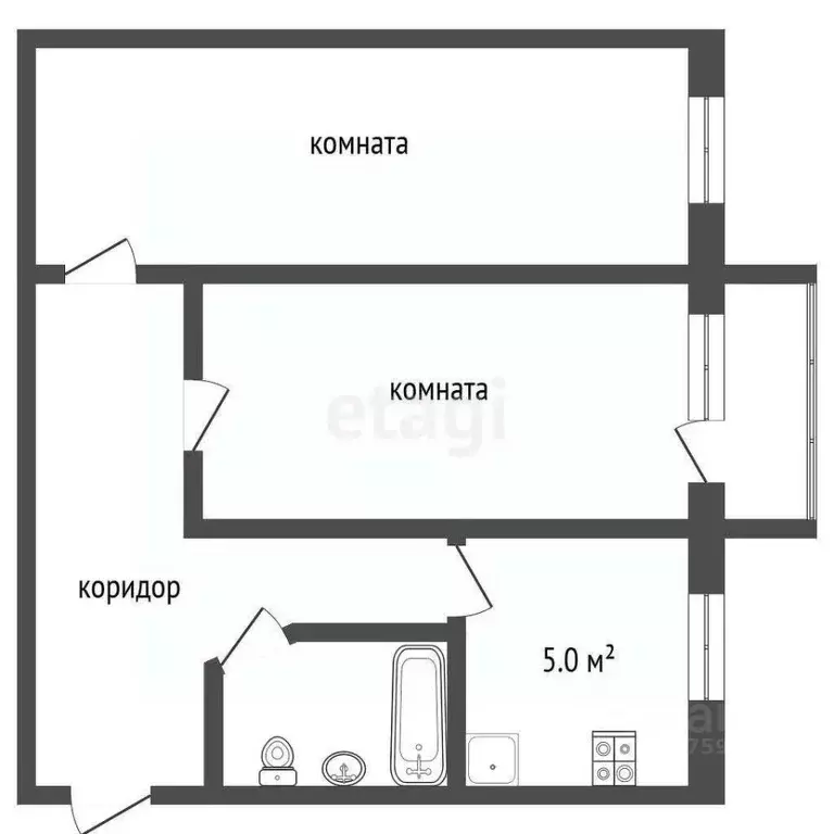 2-к кв. Ярославская область, Рыбинск ул. Качалова, 4 (42.0 м) - Фото 2