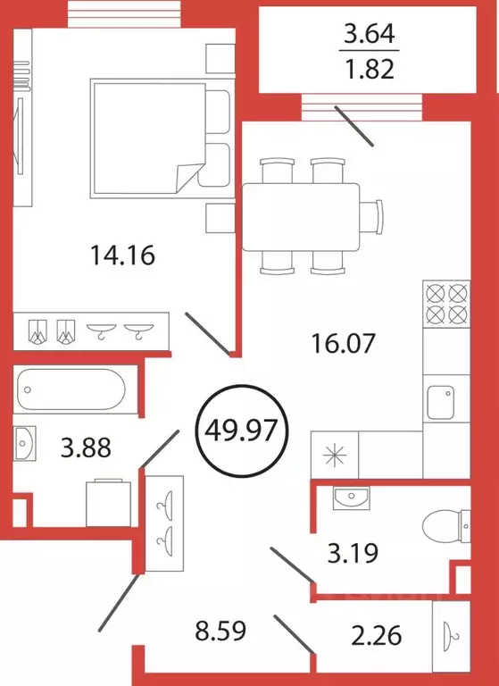 1-к кв. Ленинградская область, Всеволожский район, пос. Бугры ул. ... - Фото 1
