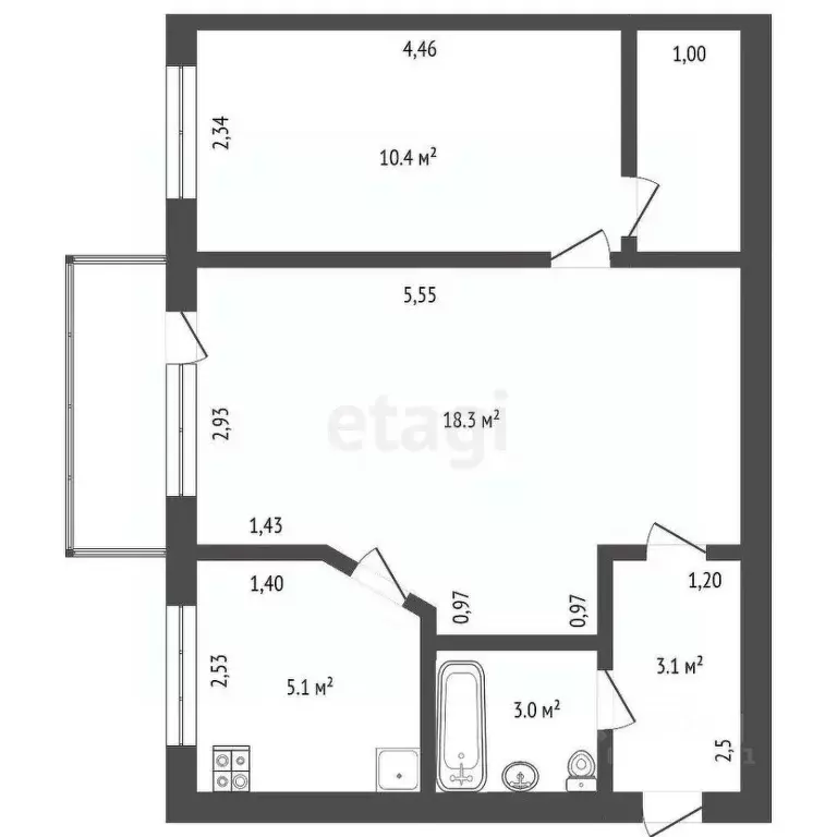 2-к кв. Удмуртия, Ижевск ул. Ленина, 93 (50.0 м) - Фото 0