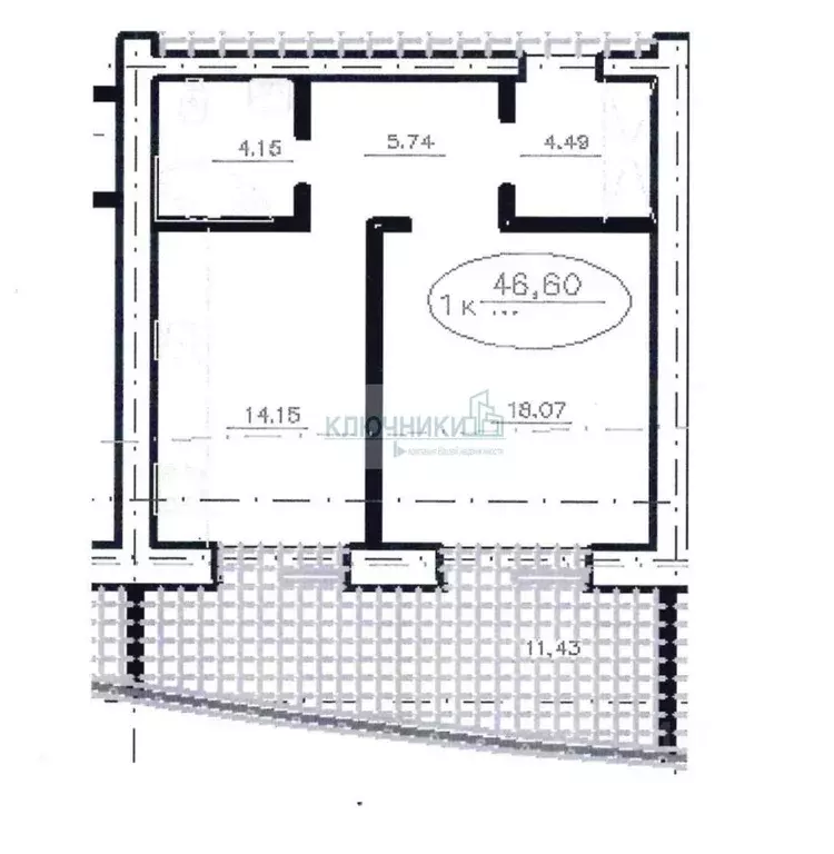 1-к кв. Омская область, Омск ул. Яковлева, 15 (46.6 м) - Фото 1