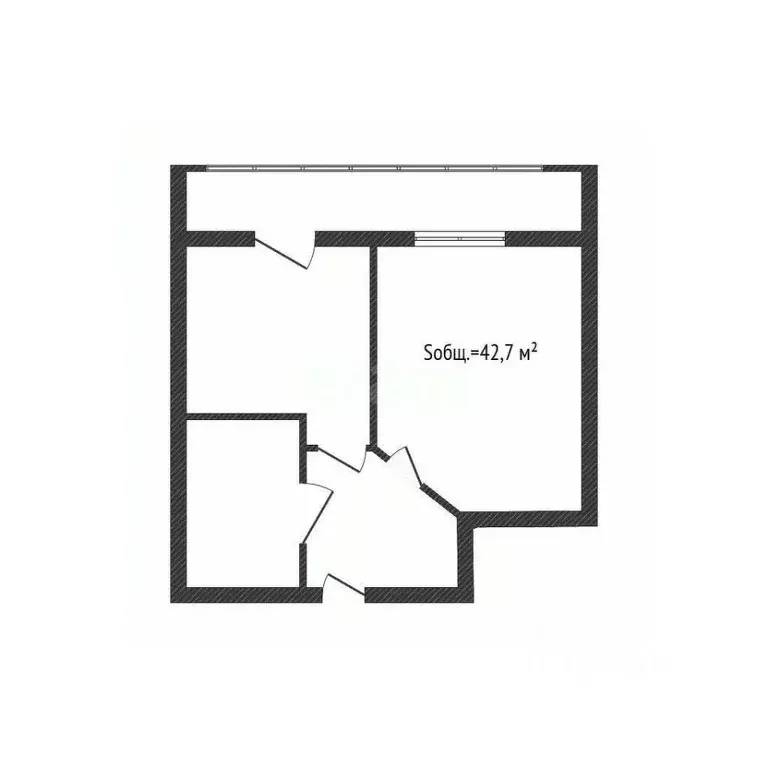 1-к кв. Брянская область, Клинцы ул. Мира, 55 (42.7 м) - Фото 1