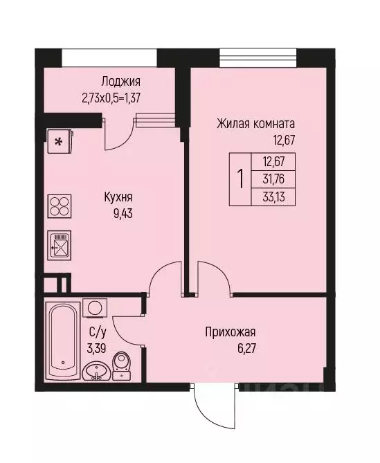 1-к кв. Адыгея, Тахтамукайский район, Старобжегокайское с/пос, Новая ... - Фото 0