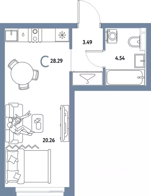 Студия Московская область, Мытищи Страна.Парковая жилой комплекс ... - Фото 1