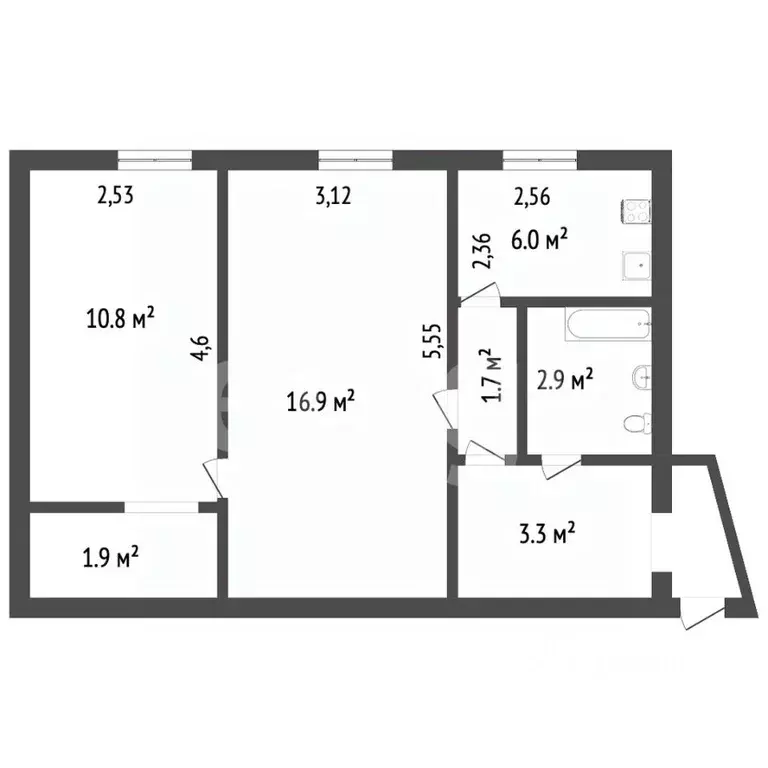 2-к кв. Севастополь ул. Надежды Краевой, 9 (42.5 м) - Фото 2