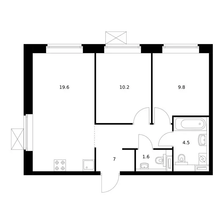 2-комнатная квартира: Южно-Сахалинск, улица имени Владимира ... - Фото 1