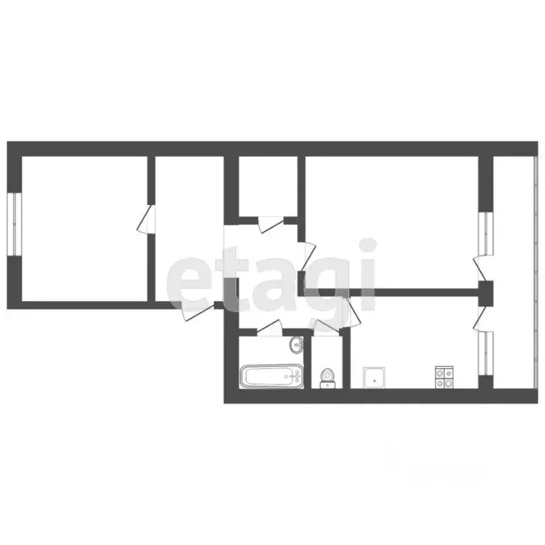 2-к кв. Тюменская область, Тюмень ул. Щербакова, 88 (53.4 м) - Фото 2