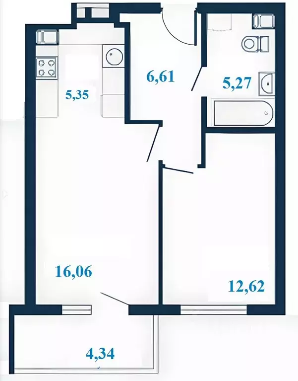 2-к кв. Волгоградская область, Волгоград ул. Клары Цеткин, 1А (48.08 ... - Фото 1