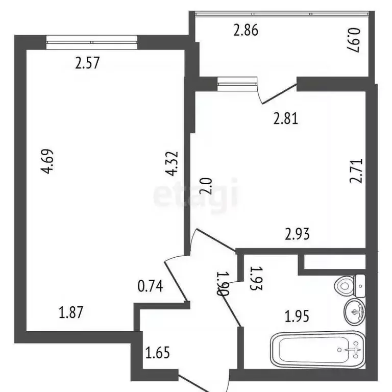 1-к кв. Ленинградская область, Мурино Всеволожский район, бул. ... - Фото 1