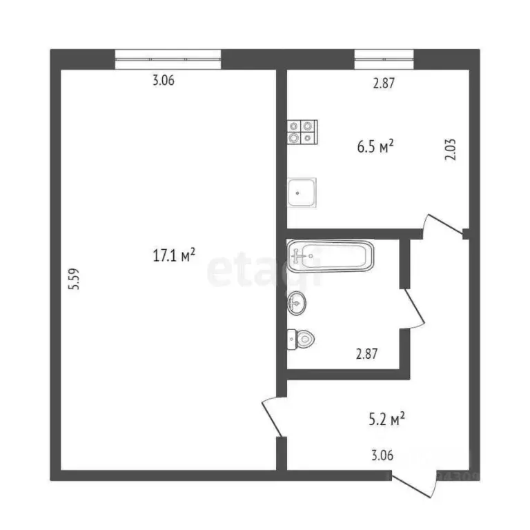 1-к кв. Мордовия, Саранск ул. Марины Расковой, 18 (30.5 м) - Фото 0