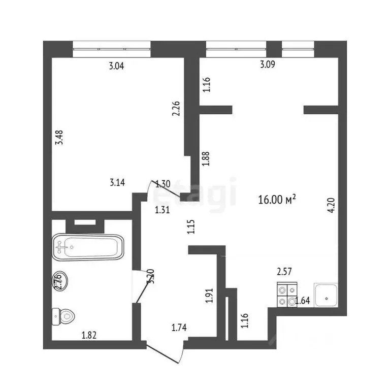 1-к кв. Тюменская область, Тюмень Харьковская ул., 74 (36.6 м) - Фото 1